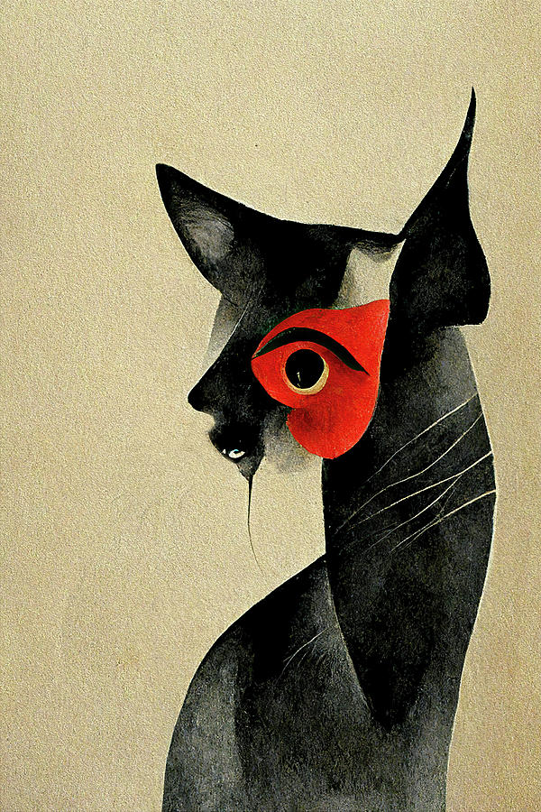 Cat Surreal Painting by Bob Orsillo