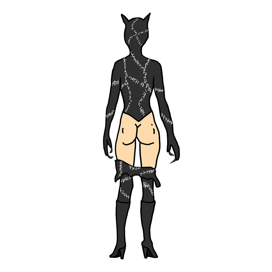 Cat Woman Butt Drawing By Super Rare Butts Fine Art America