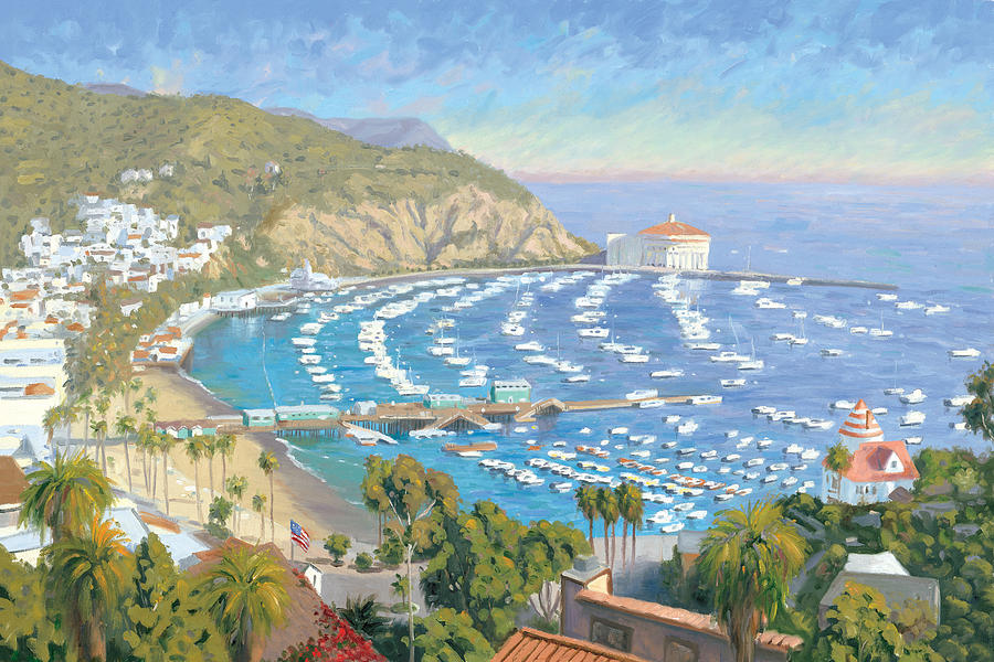 Catalina Island - Avalon Painting by Steve Simon
