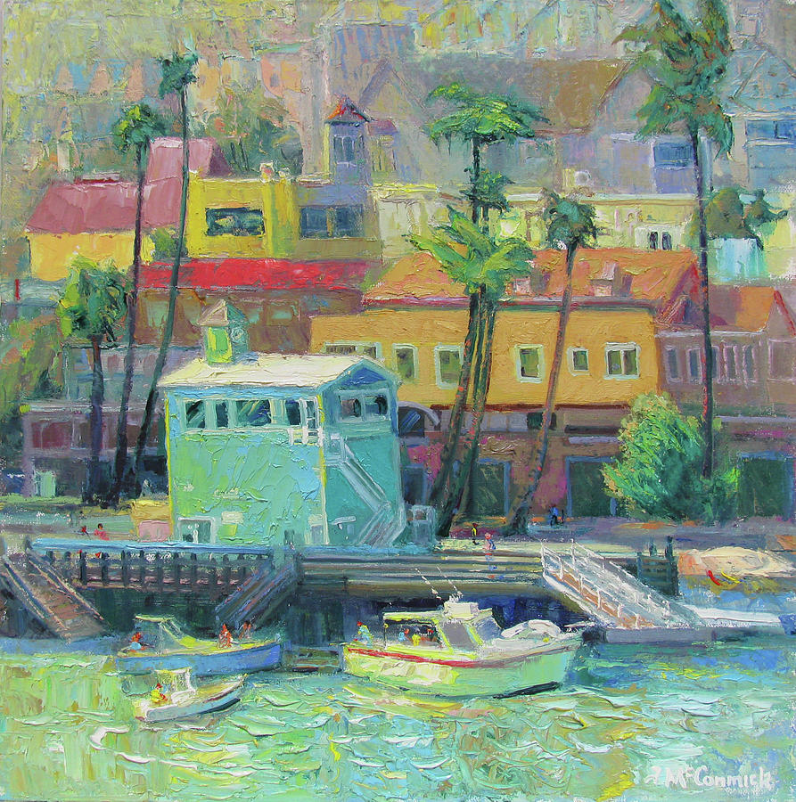 Catalina Island, Dock Side Painting by John McCormick