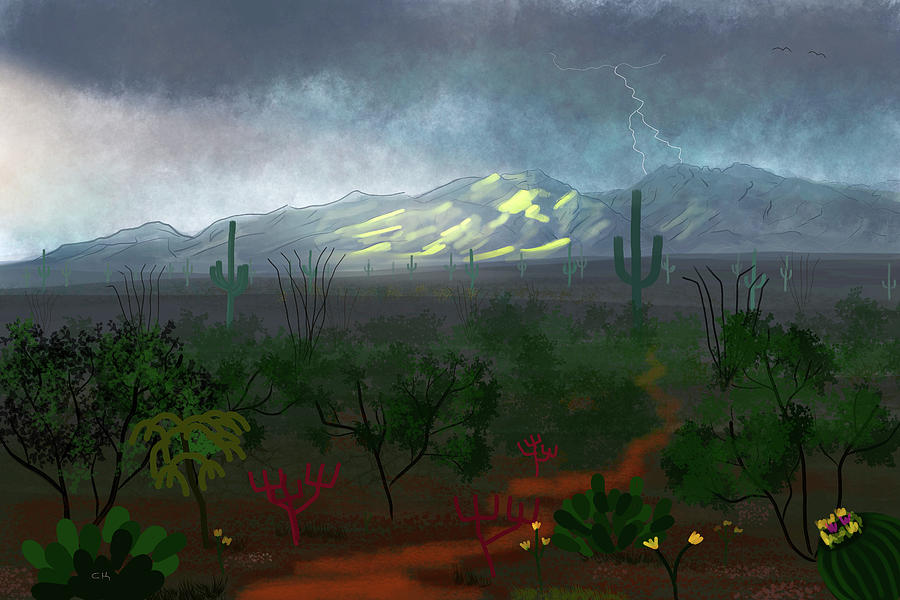 Catalina Mountains Storm, Tucson AZ Digital Art by Chance Kafka