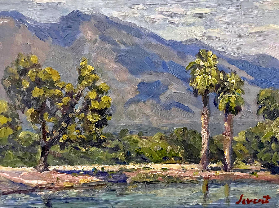Tucson Painting - Catalina Mountains viewed from Lake Silverbell by Levent Deparis