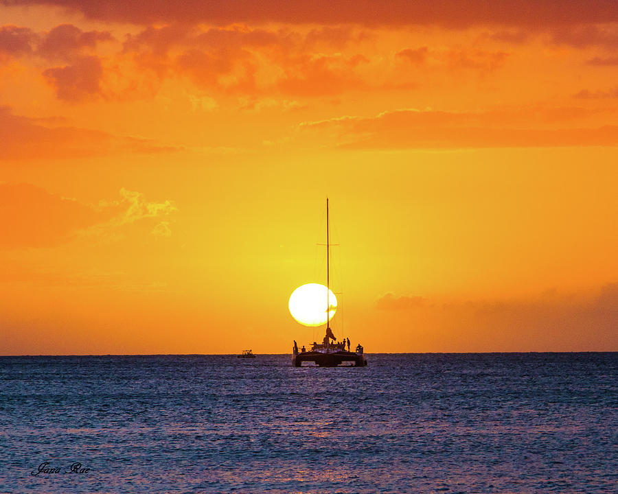 Catamaran Sunset Photograph by Jana Rosenkranz