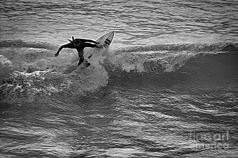 Catch A Wave Surfing California  Photograph by Chuck Kuhn