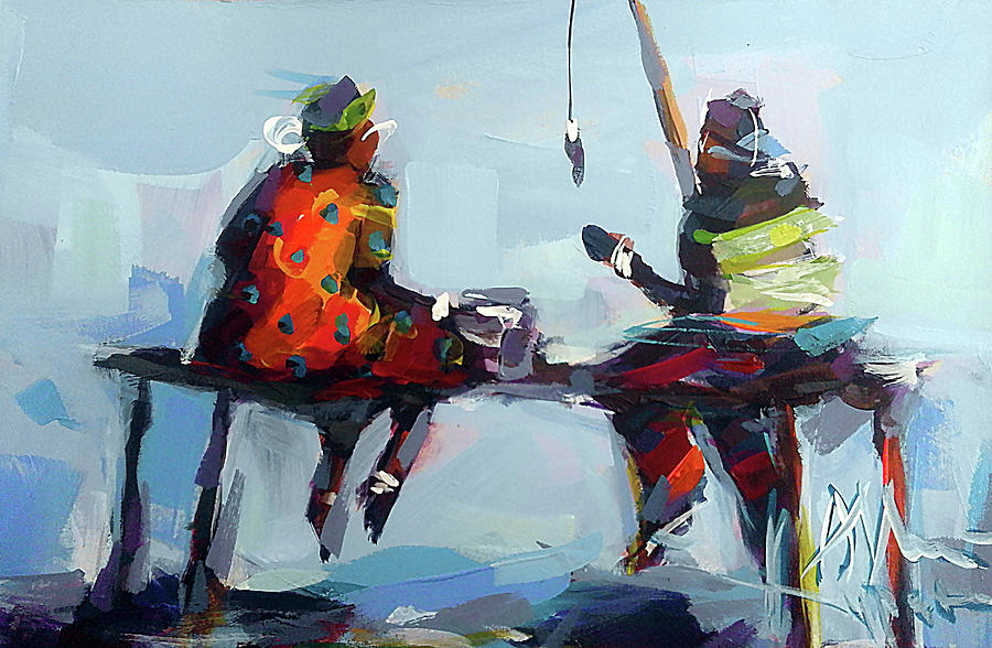 Catch Of The Day Painting by Allan Kupeta