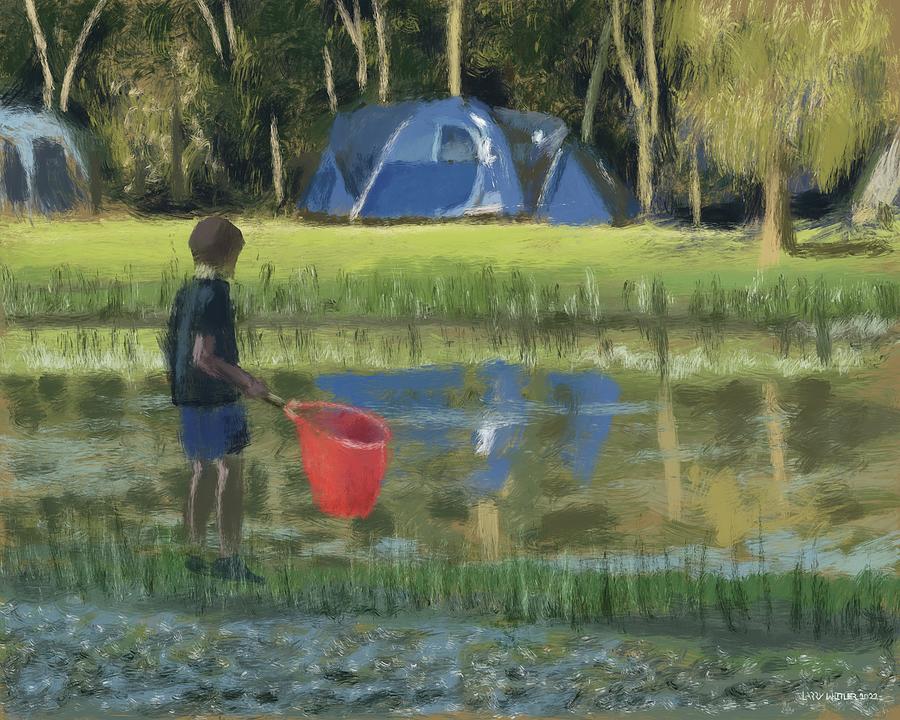 Catching Minnows  Painting by Larry Whitler