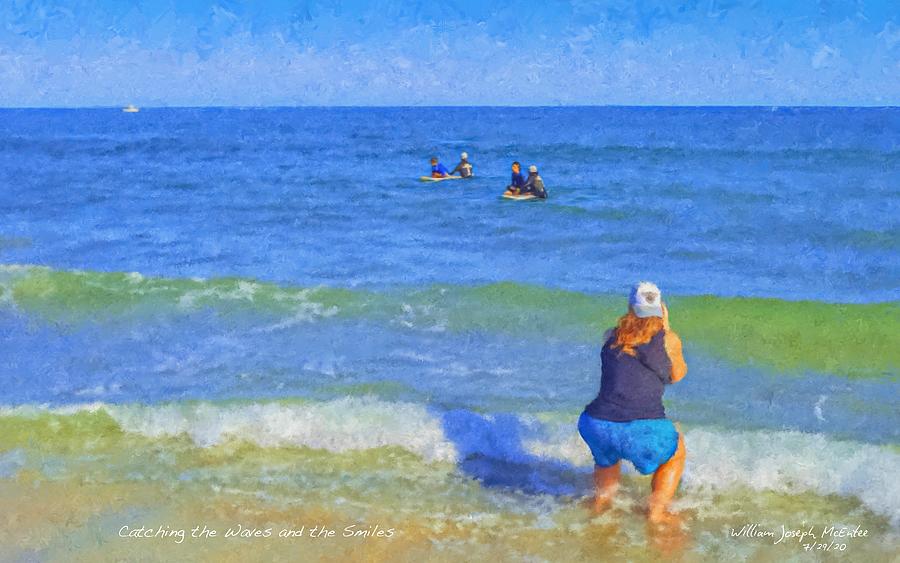 Catching the Waves and the Smiles Painting by Bill McEntee