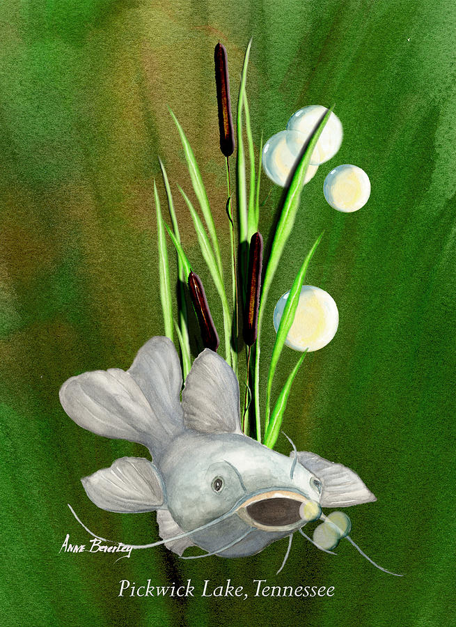 Catfish At Pickwick Lake Painting by Anne Beverley-Stamps
