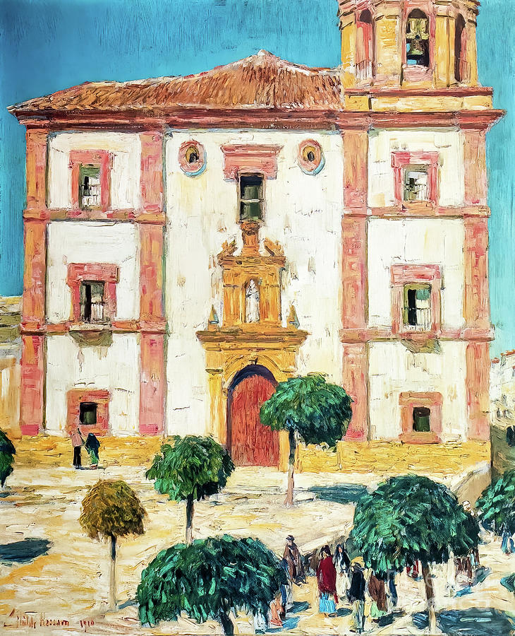 Cathedral at Ronda by Childe Hassam 1910 Painting by Childe Hassam