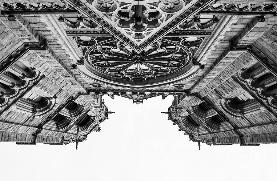Cathedral Basilica Of The Sacred Heart - Entrance Abstract Bw Photograph