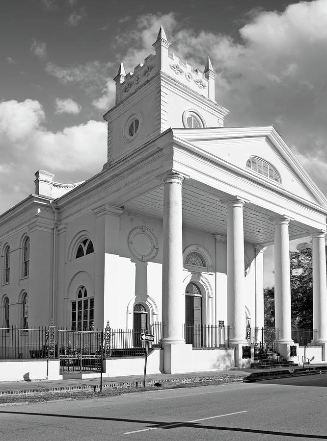 Cathedral Church Charleston BW Photograph by Bob Pardue
