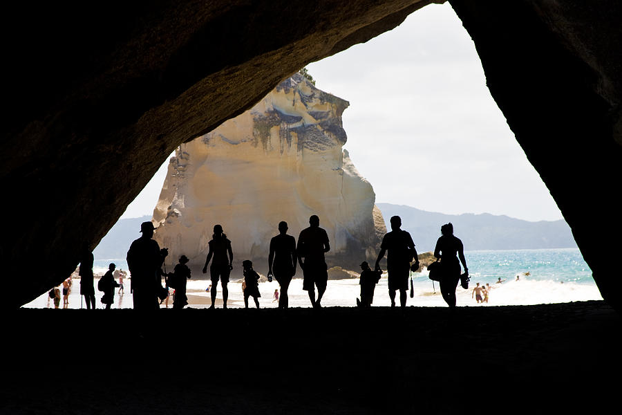 Cathedral cove silhouette Photograph by Jonathan Clark