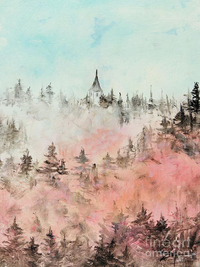 Cathedral in the Clouds Painting by Zan Savage
