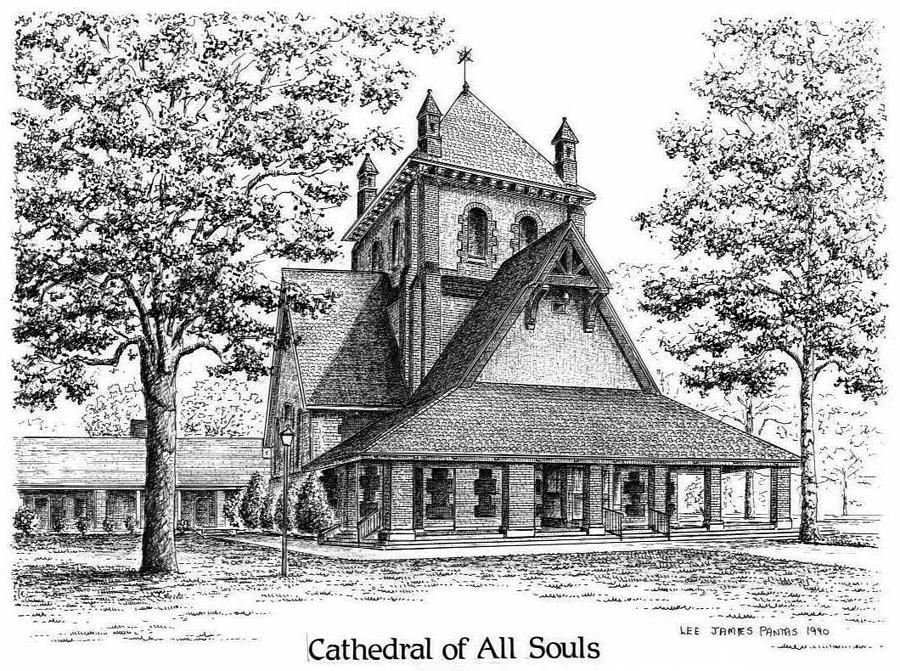 Cathedral of All Souls Drawing by Lee Pantas