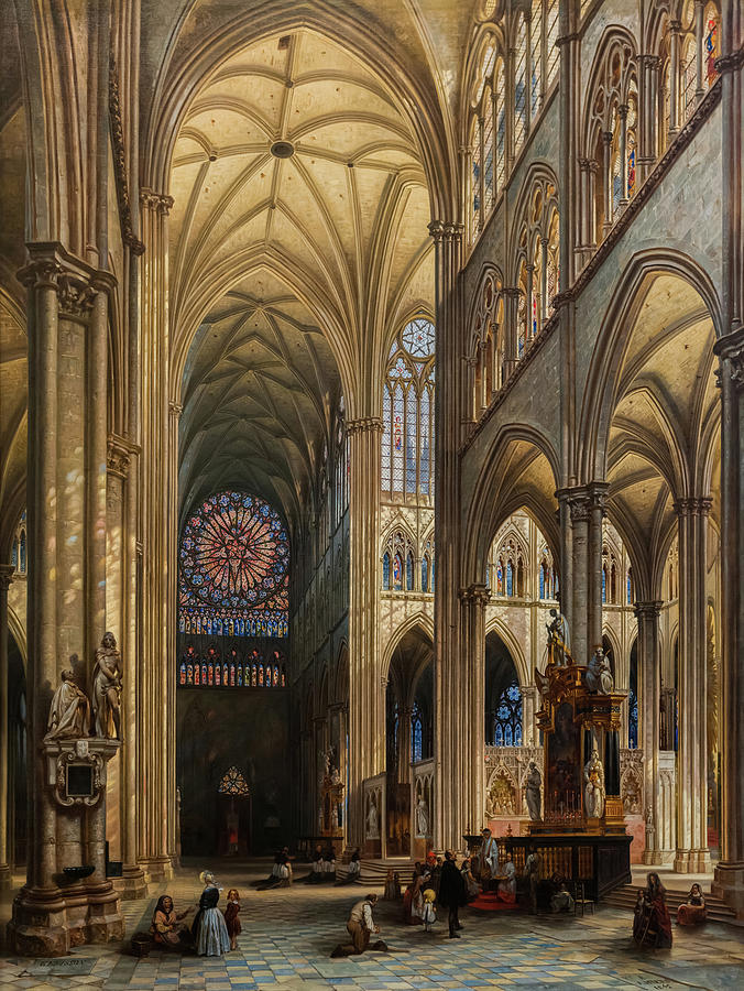 Cathedral Of Amiens Painting