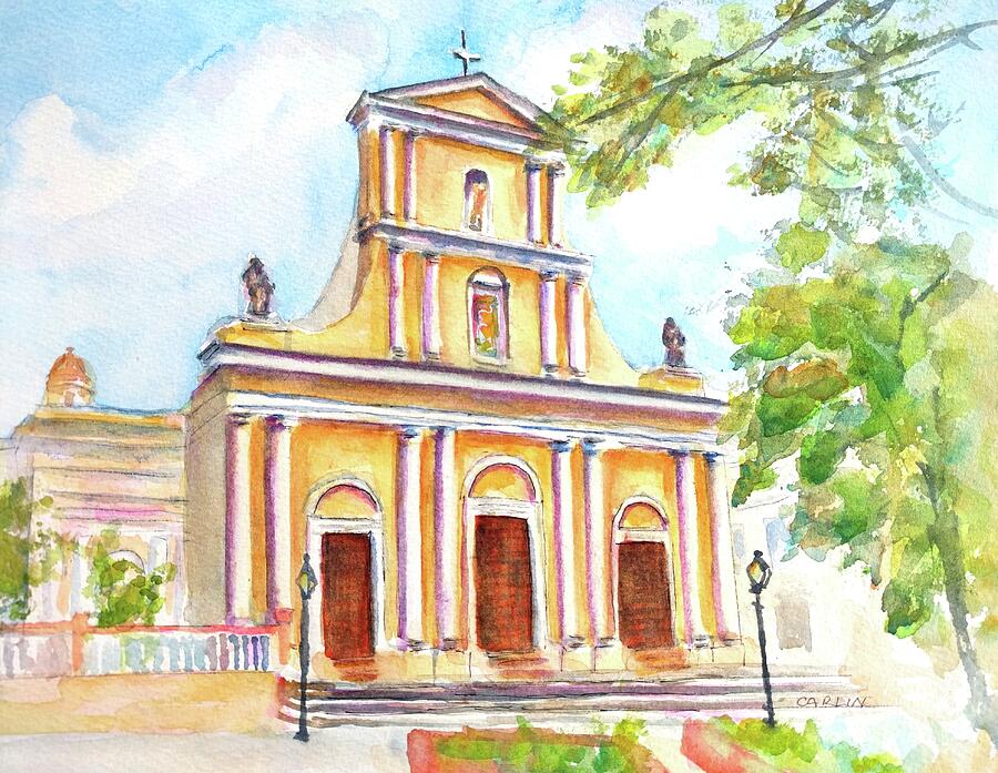 Cathedral of San Juan Bautista  Painting by Carlin Blahnik CarlinArtWatercolor