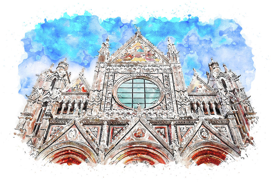 Cathedral of Santa Maria Assunta, Siena - 07 Painting by AM FineArtPrints