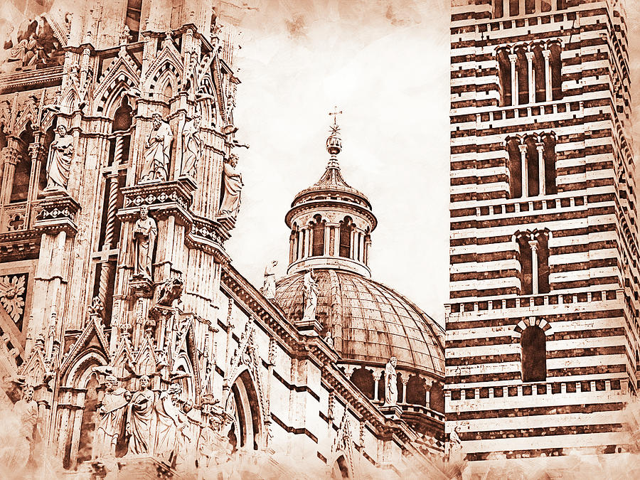 Cathedral of Santa Maria Assunta, Siena - 08 Painting by AM FineArtPrints