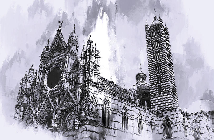 Cathedral of Santa Maria Assunta, Siena - 09 Painting by AM FineArtPrints