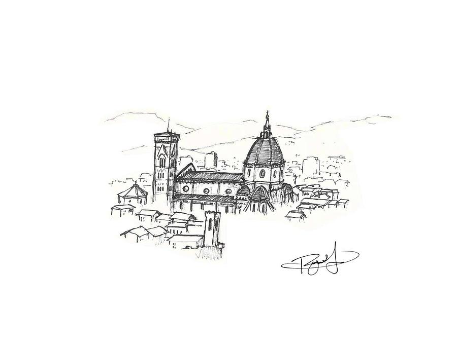 Cathedral Of Santa Maria Del Fiore Drawing By Ryan Lawrence Fine Art America 5345