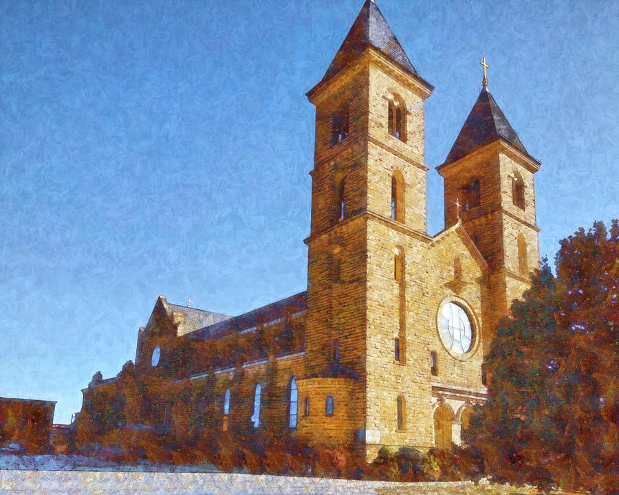Cathedral Of The Plains of Victoria Kansas Mixed Media by Ann Powell