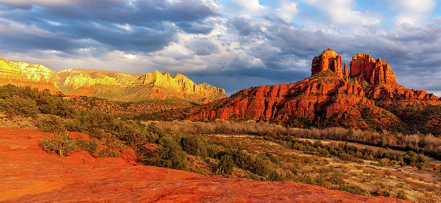 Cathedral Rock Panorama Photograph by Andrew Soundarajan