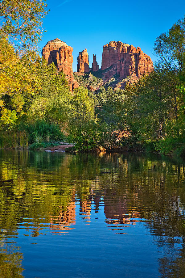Cathedral Rock Reflections #4 - Sedona Photograph by Stuart Litoff