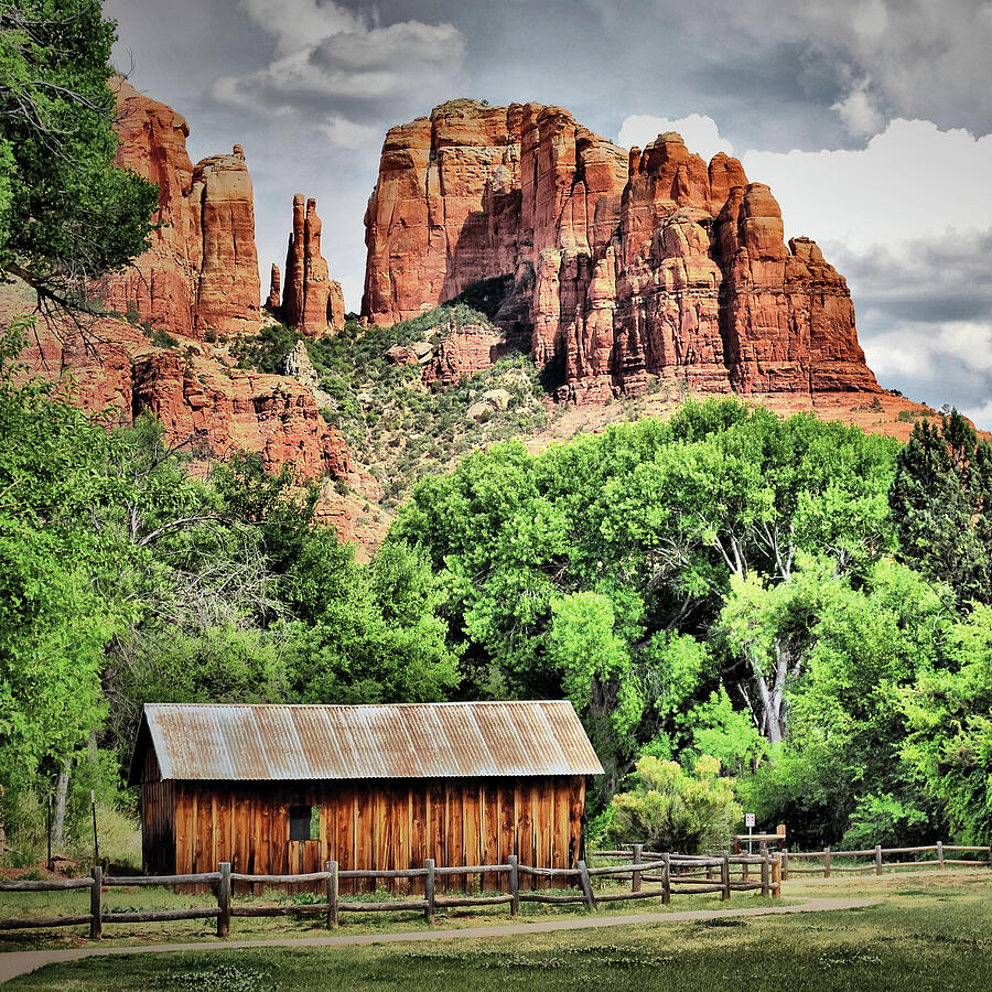 Wall Decor Photograph - Cathedral Rock Rustic Sedona Landscape by Gregory Ballos