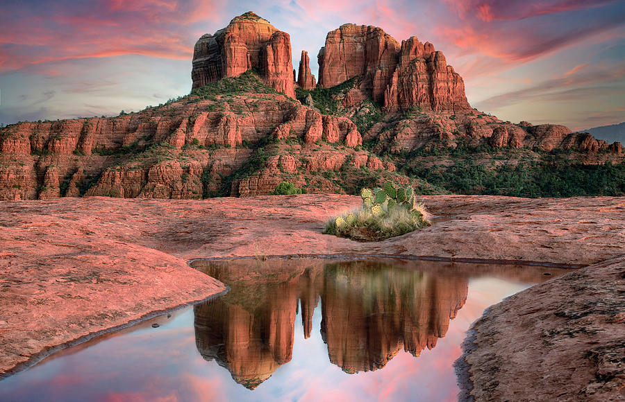 Sunset Photograph - Cathedral Rock Sedona Sunset by Dave Dilli