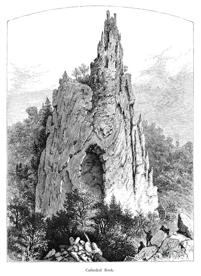 Cathedral Rock, West Virginia Drawing by William L Sheppard and David H Strother