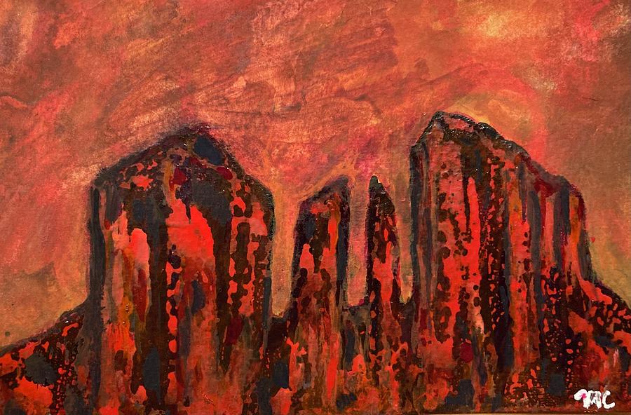 Sedona Painting - Cathedral Rocks by Mike Coyne