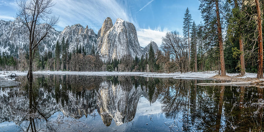 Cathedral Rocks Winter Reflection Photograph by Kenneth Everett