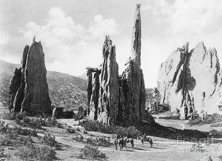 Cathedral spires in the Garden of the Gods, c1883 Photograph by Granger