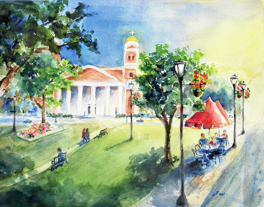 Cathedral Square Painting by Jerry Fair