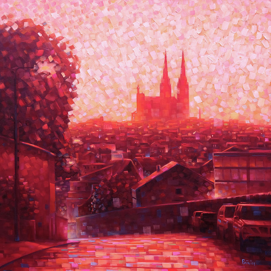 Impressionism Painting - Cathedral Sunrise by Rob Buntin Impressionism Painting - Cathedral Sunrise by Rob Buntin