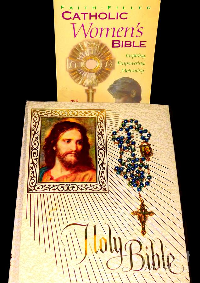 Catholic Bibles and Rosary Soft Effect Photograph by Rose Santuci-Sofranko