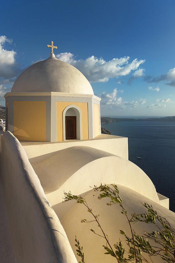 Catholic Church Dome of Saint Stylianos, Firostefani, Santorini, Greece Photograph by Istvan Kadar Photography