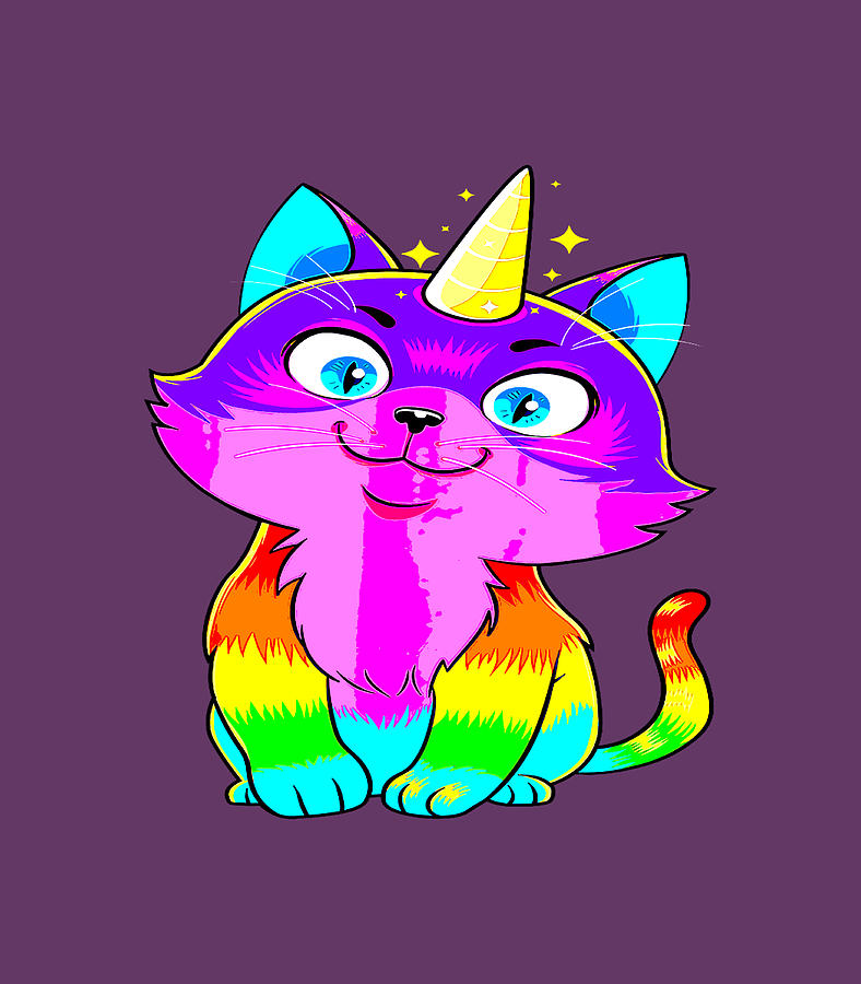 Caticorn Unicorn Cat Unikitty Kittycorn Cats Girls Women Digital Art by ...