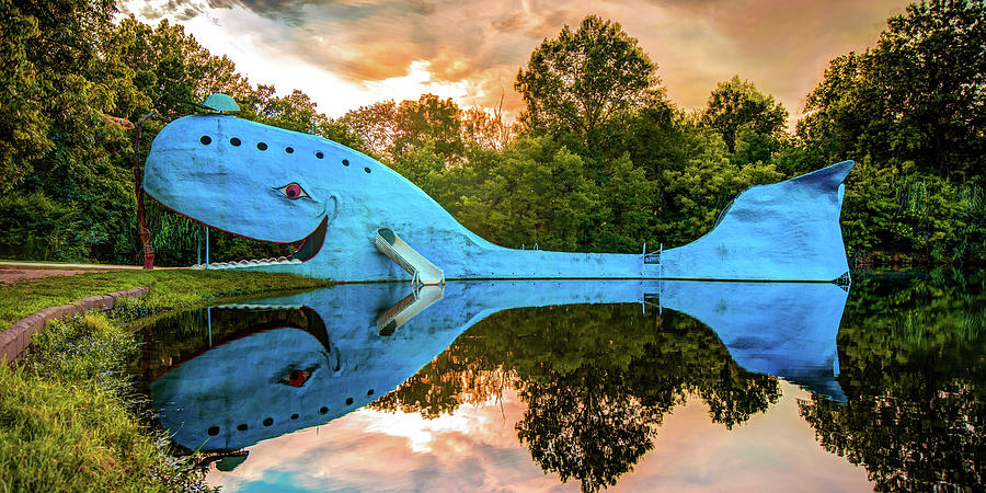 Catoosa Oklahoma Route 66 Blue Whale Reflections Photograph by Gregory Ballos