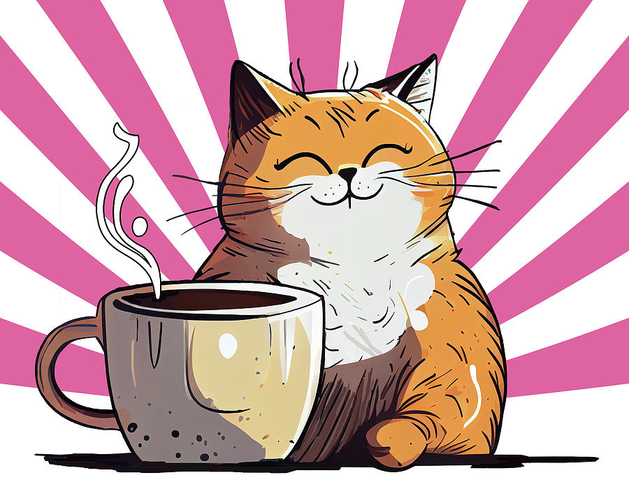 Cats And Coffee And A Great Morning Digital Art by Mark Tisdale