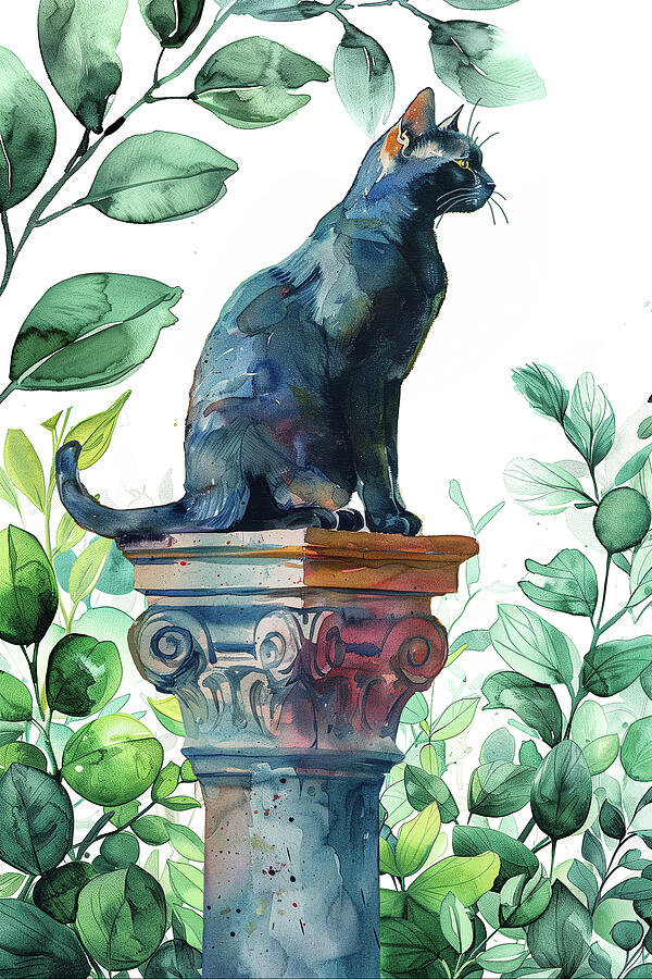 Cat Digital Art - Pedestals Are For Cats by Mark Tisdale