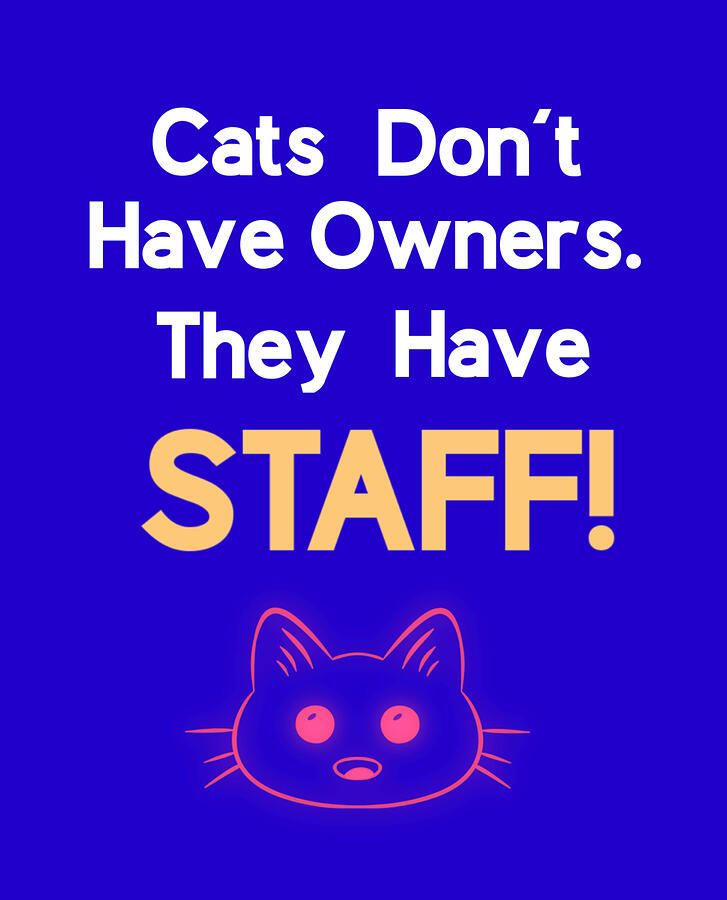 Cats Dont Have Owners. They Have Staff - White Writing, Pink Kitten ...