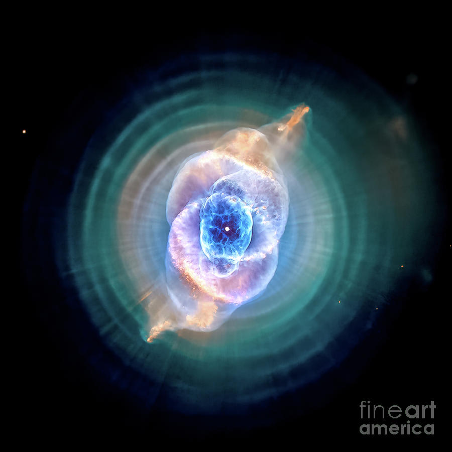 Cats Eye Nebula Showing a Dying Star in High Resolution Photograph by M G Whittingham