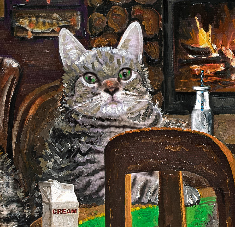 Cats Playing PokerCat 1 Painting by Julie Pace Hoff