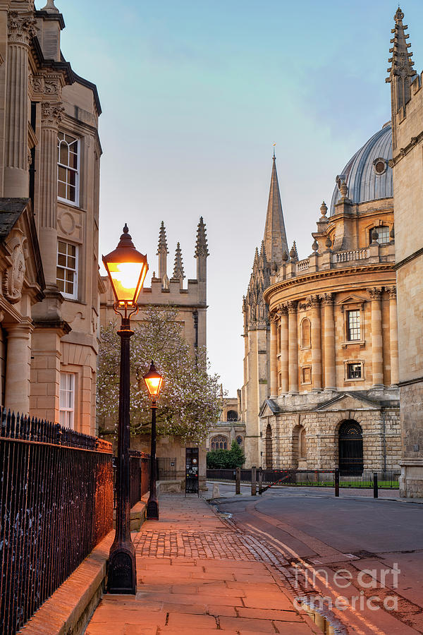 Catte street looking into Radcliffe square at Sunrise Photograph by Tim Gainey