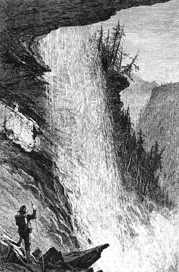 Catterskill Falls, New York, 1874 Drawing by Harry Fenn