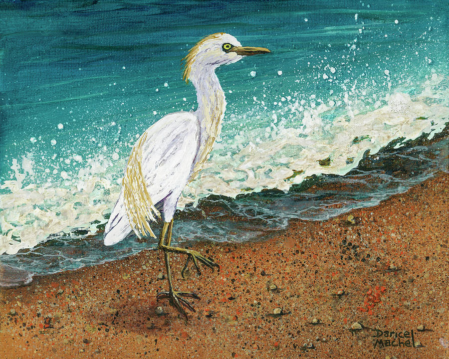Cattle Egret Painting by Darice Machel McGuire