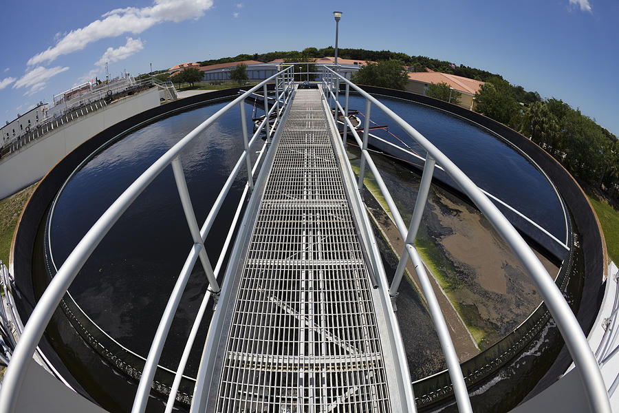 Catwalk Out Over Water Treatment Tank Photograph by DenGuy