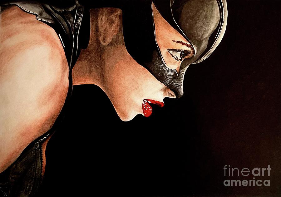 Catwoman ink and pencil portrait Drawing by Moospeed Art Catwoman ink and pencil portrait Drawing by Moospeed Art
