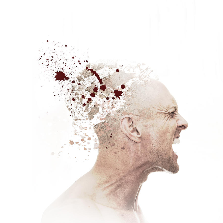 Caucasian man with exploding head Photograph by Kirk Marsh